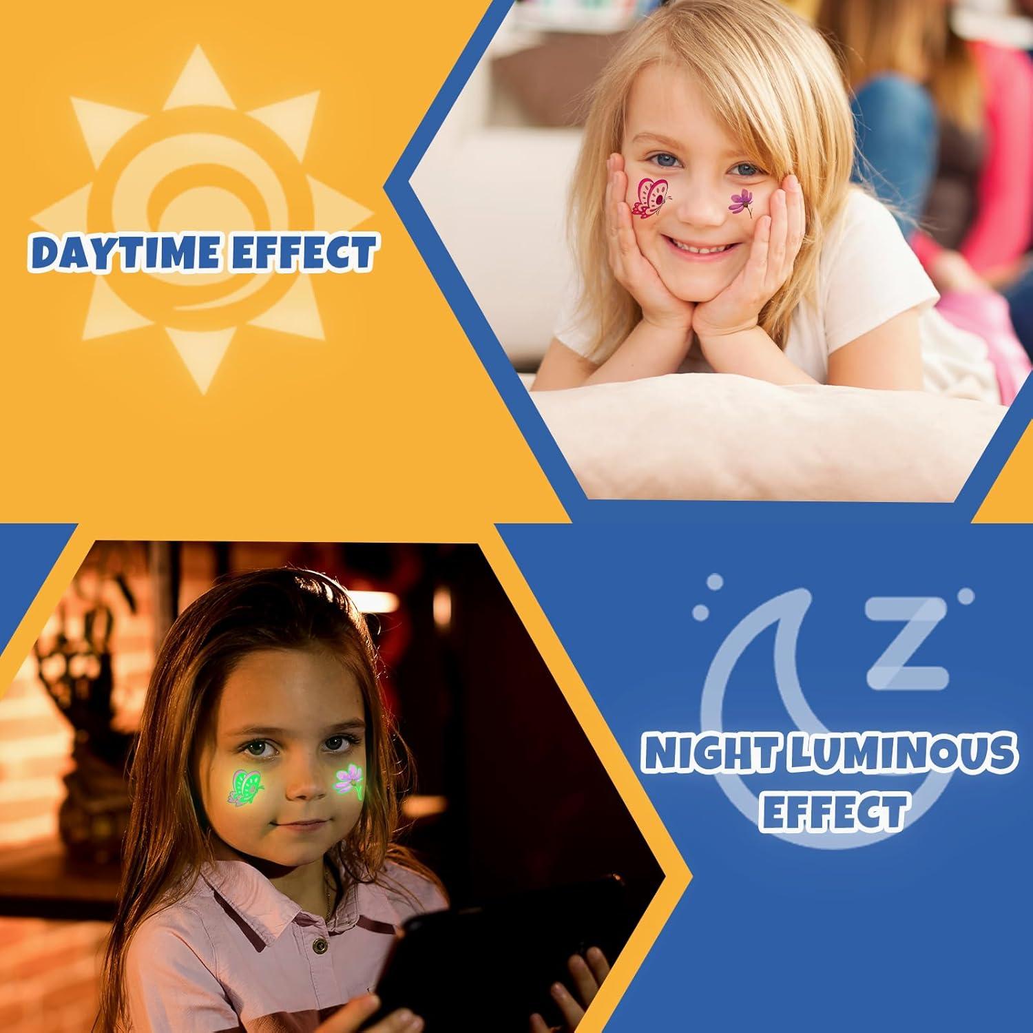 Tatuajes Temporales Brillantes YOCIECO 300+ Pcs Niños