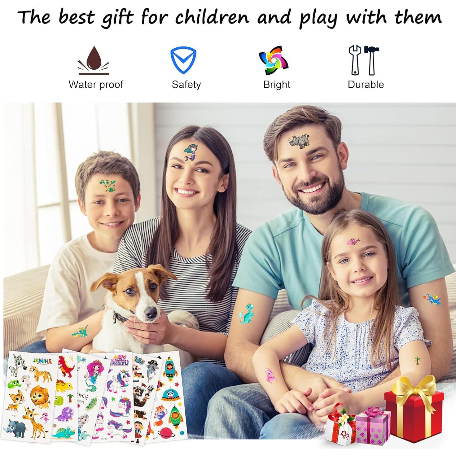 Set de Tatuajes Temporales para Niños Habett - 60 Hojas Diversas