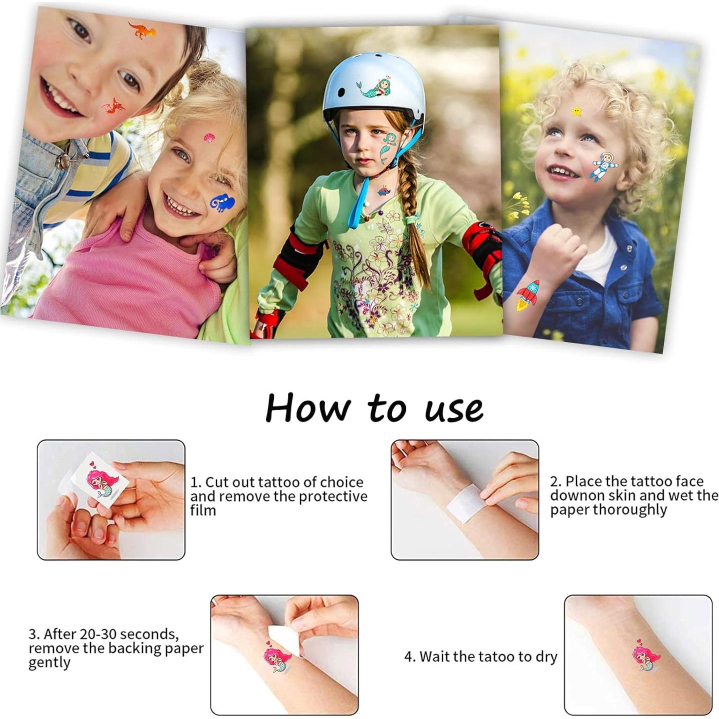 Set de Tatuajes Temporales para Niños Habett - 60 Hojas Diversas