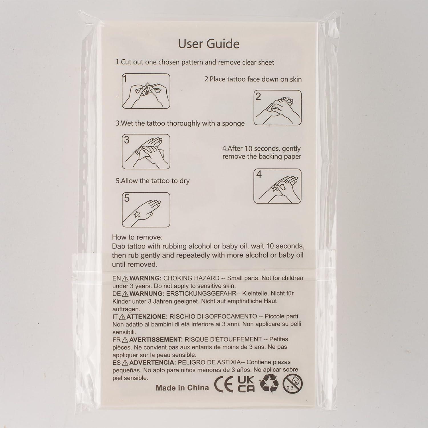 Set de Tatuajes Temporales para Niños Habett - 60 Hojas Diversas