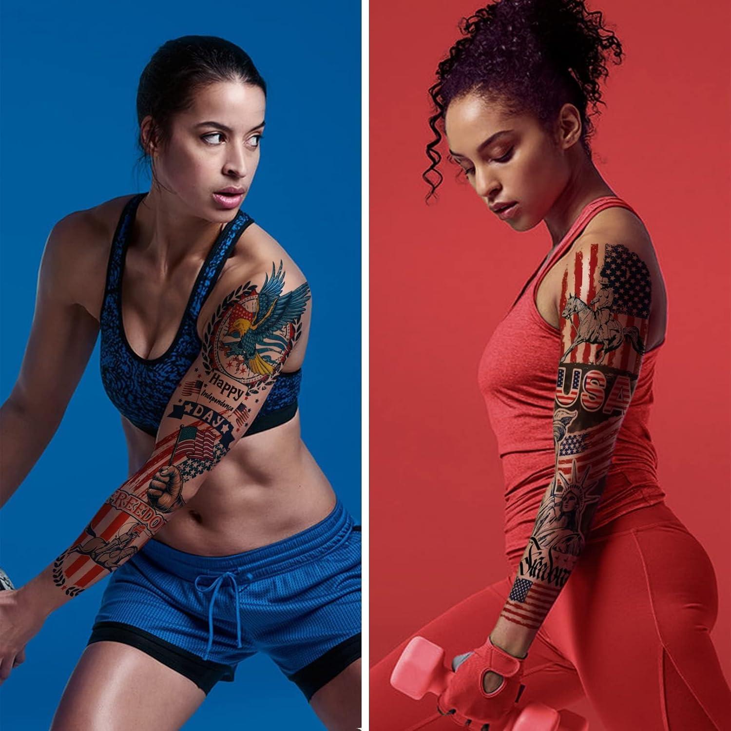 Tatuajes Temporales Bandera EE. UU. CUTELIILI - Día de la Independencia