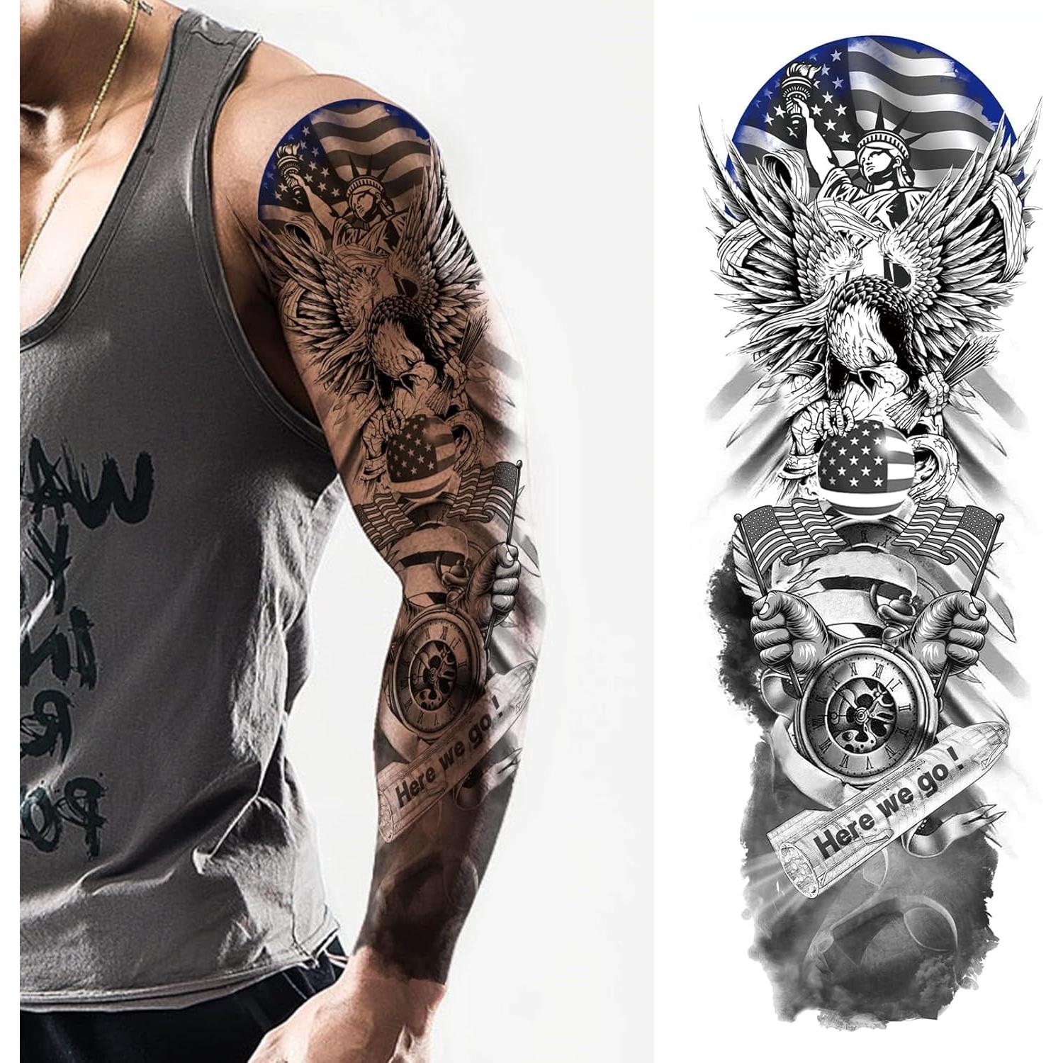 Tatuajes Temporales Bandera EE. UU. CUTELIILI - Día de la Independencia