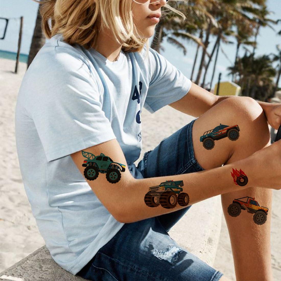 Tatuajes Temporales Monster Truck CHARLENT - 10 Hojas