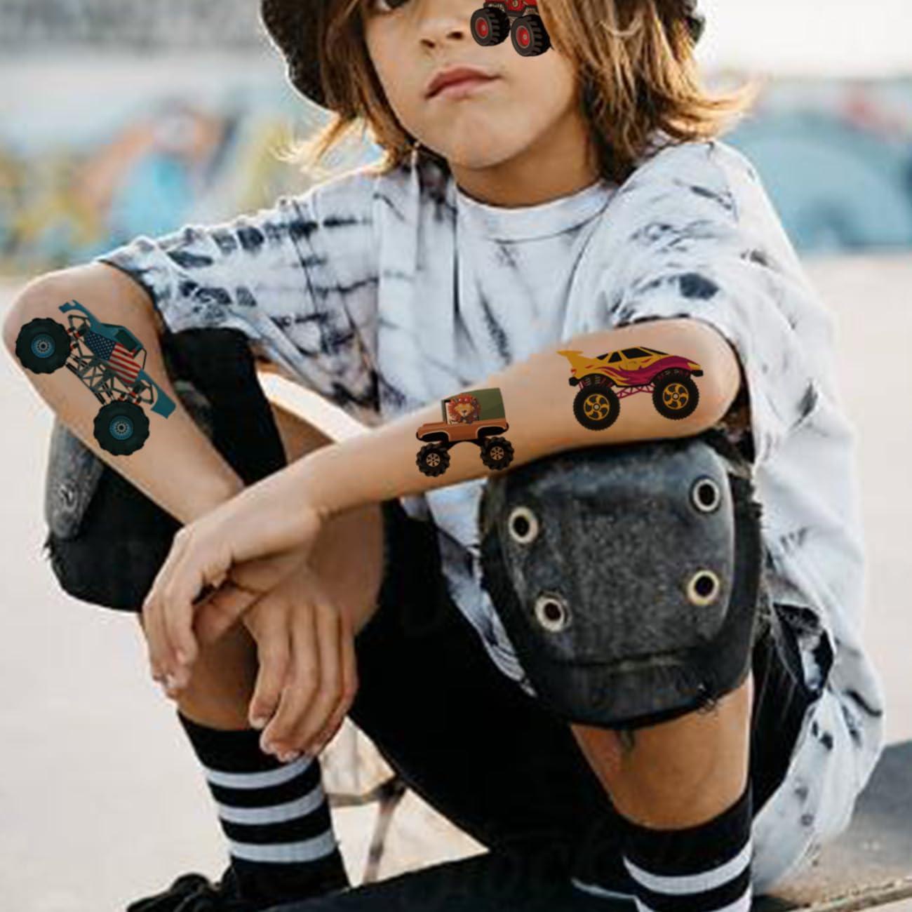 Tatuajes Temporales Monster Truck CHARLENT - 10 Hojas