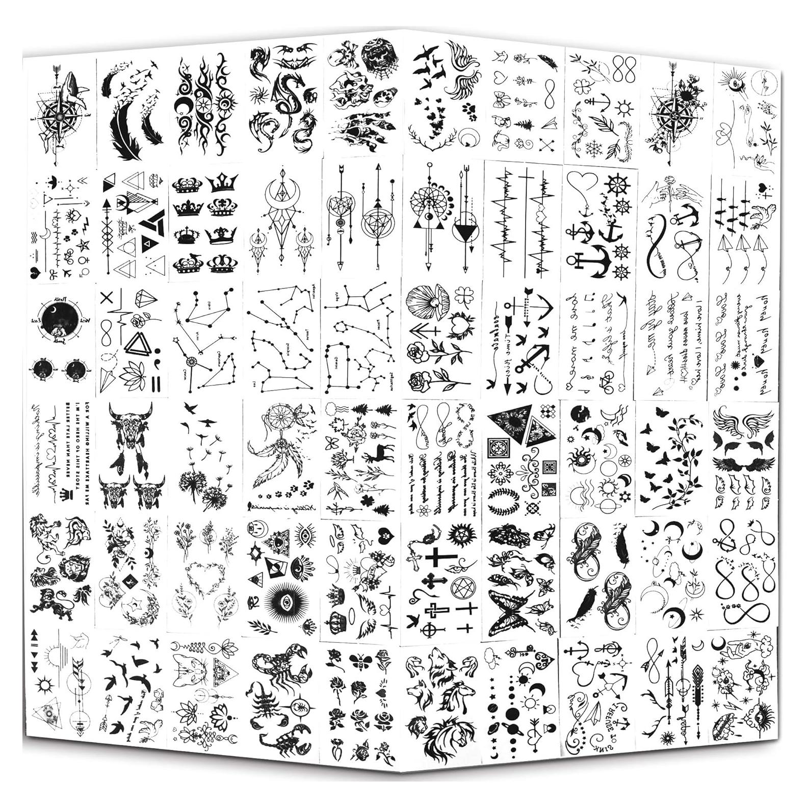 Tatuajes Temporales Impermeables Yazhiji - 60 Hojas, 300 Diseños