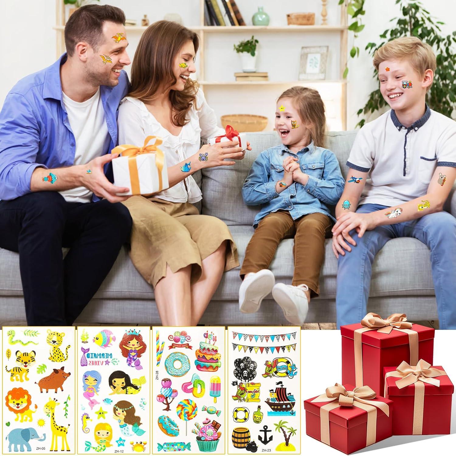 Set de 300+ Tatuajes Temporales para Niños Habett - Animales, Espacio, Dinosaurios