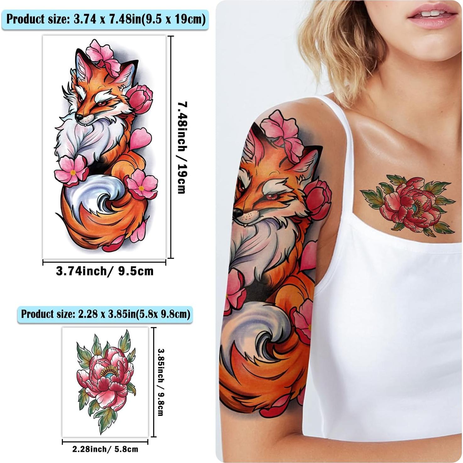 77 Hojas Tatuajes Temporales Vieja Escuela Gabizafia