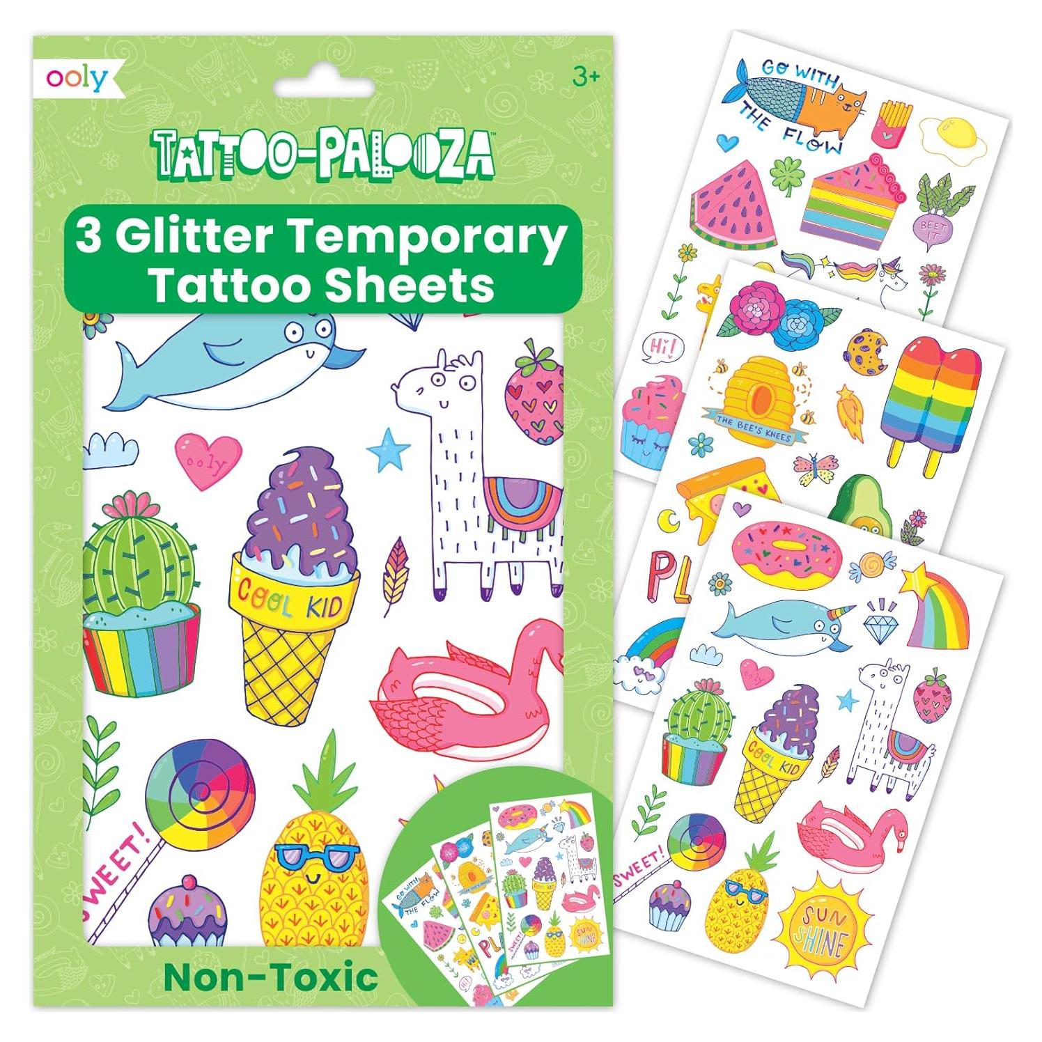 Tatuajes Temporales OOLY Mundo Doodle - 50 Diseños Divertidos