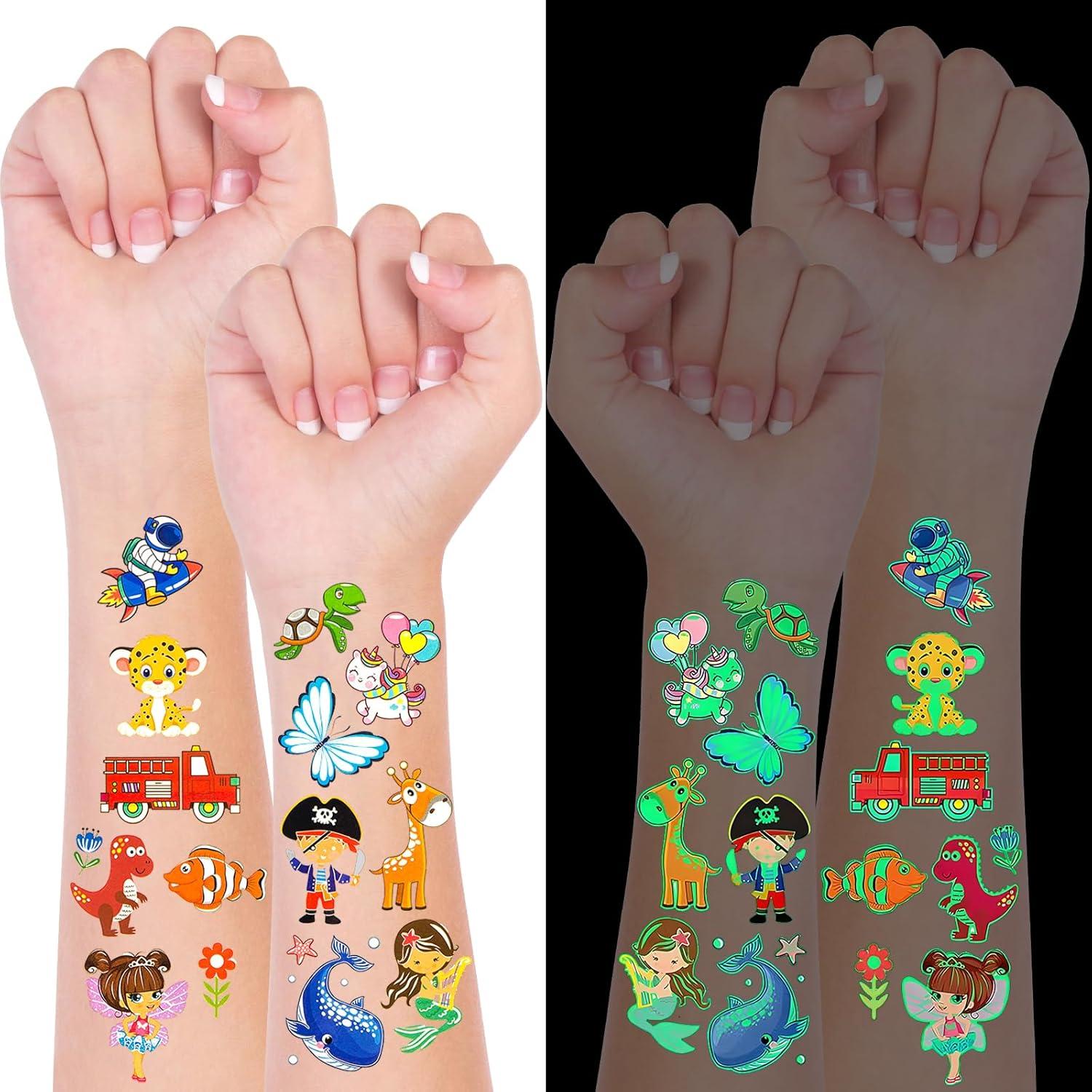 Set de 200 Tatuajes Luminiscentes para Niños - Habett