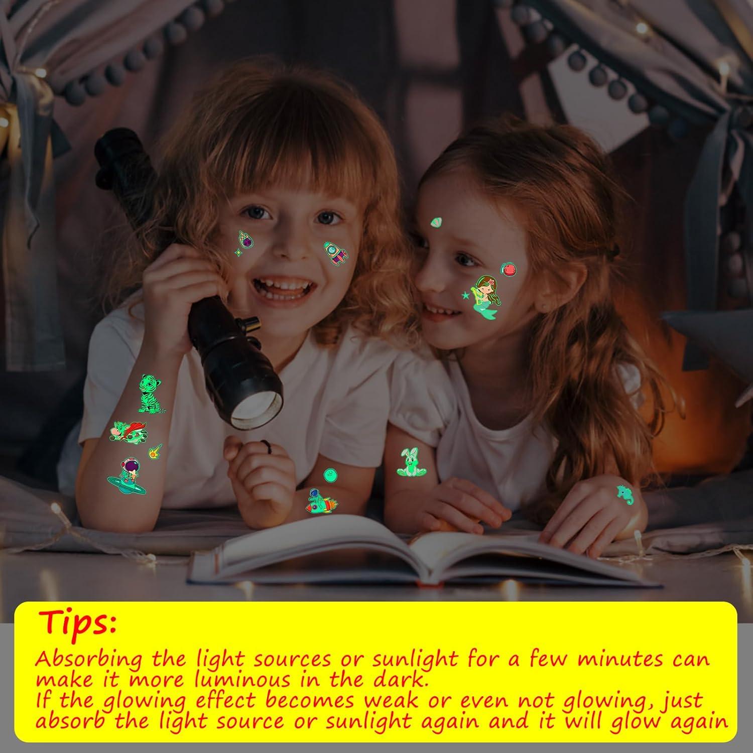 Set de 200 Tatuajes Luminiscentes para Niños - Habett