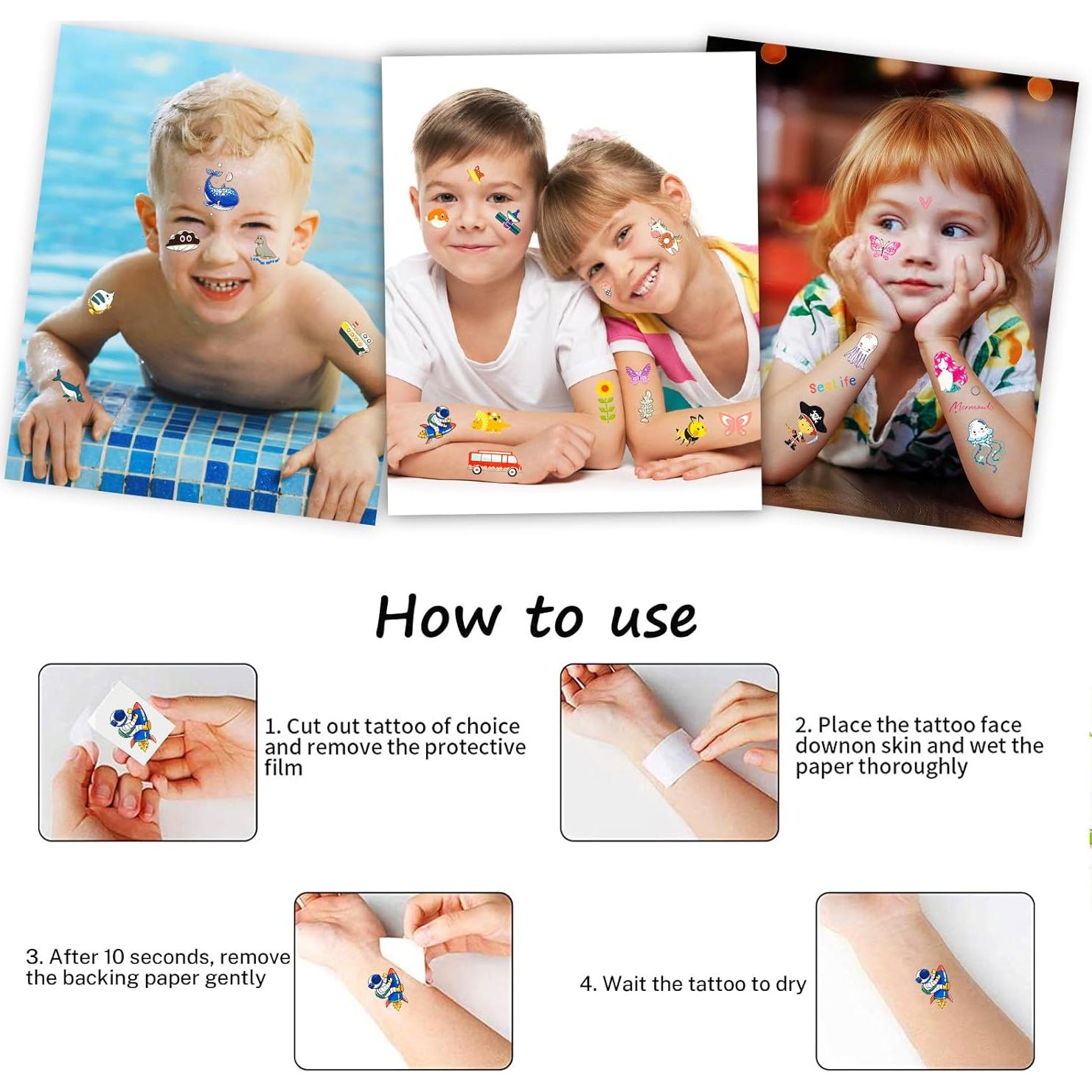 Set de 200 Tatuajes Luminiscentes para Niños - Habett