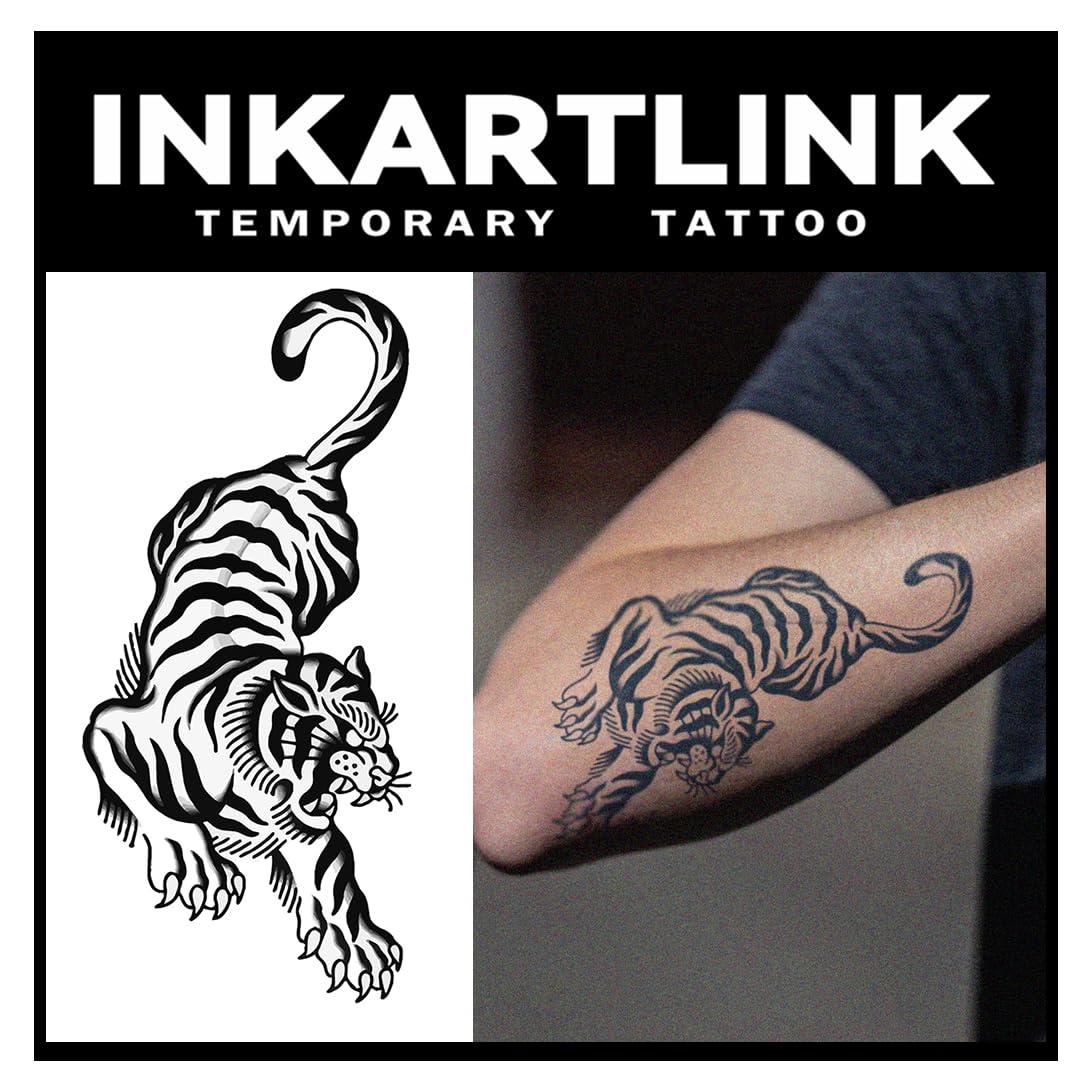 Tatuaje Semipermanente INKARTLINK Tigre 2 Hojas 14x6cm