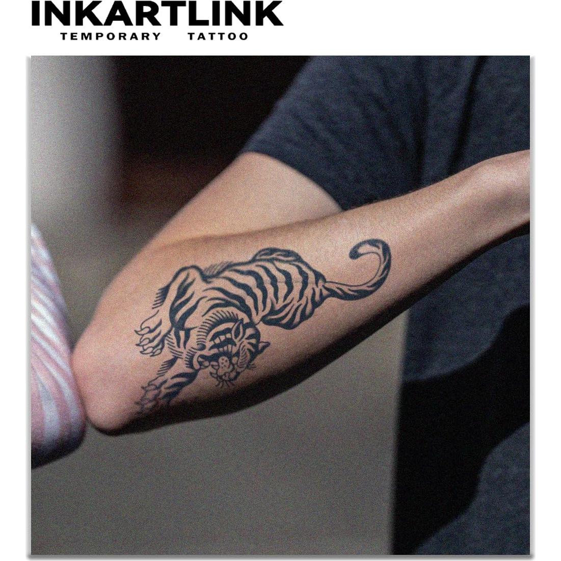 Tatuaje Semipermanente INKARTLINK Tigre 2 Hojas 14x6cm