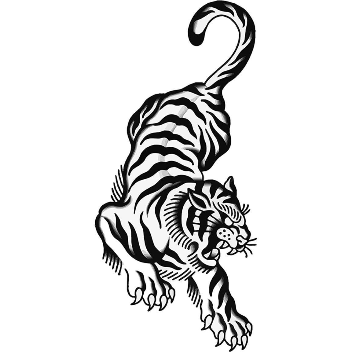 Tatuaje Semipermanente INKARTLINK Tigre 2 Hojas 14x6cm