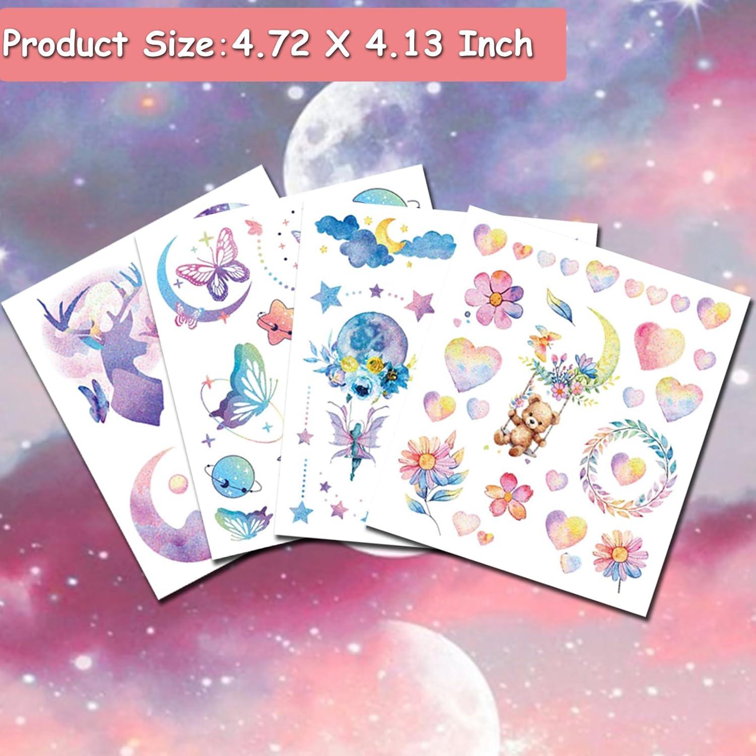 Tatuajes Temporales de Brillo Hohamn - 12 Hojas Mariposa