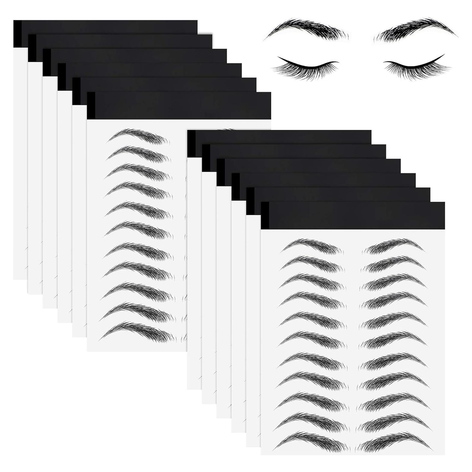 Calcomanías de Cejas Impermeables Maitys 12 Hojas Estilo Clásico
