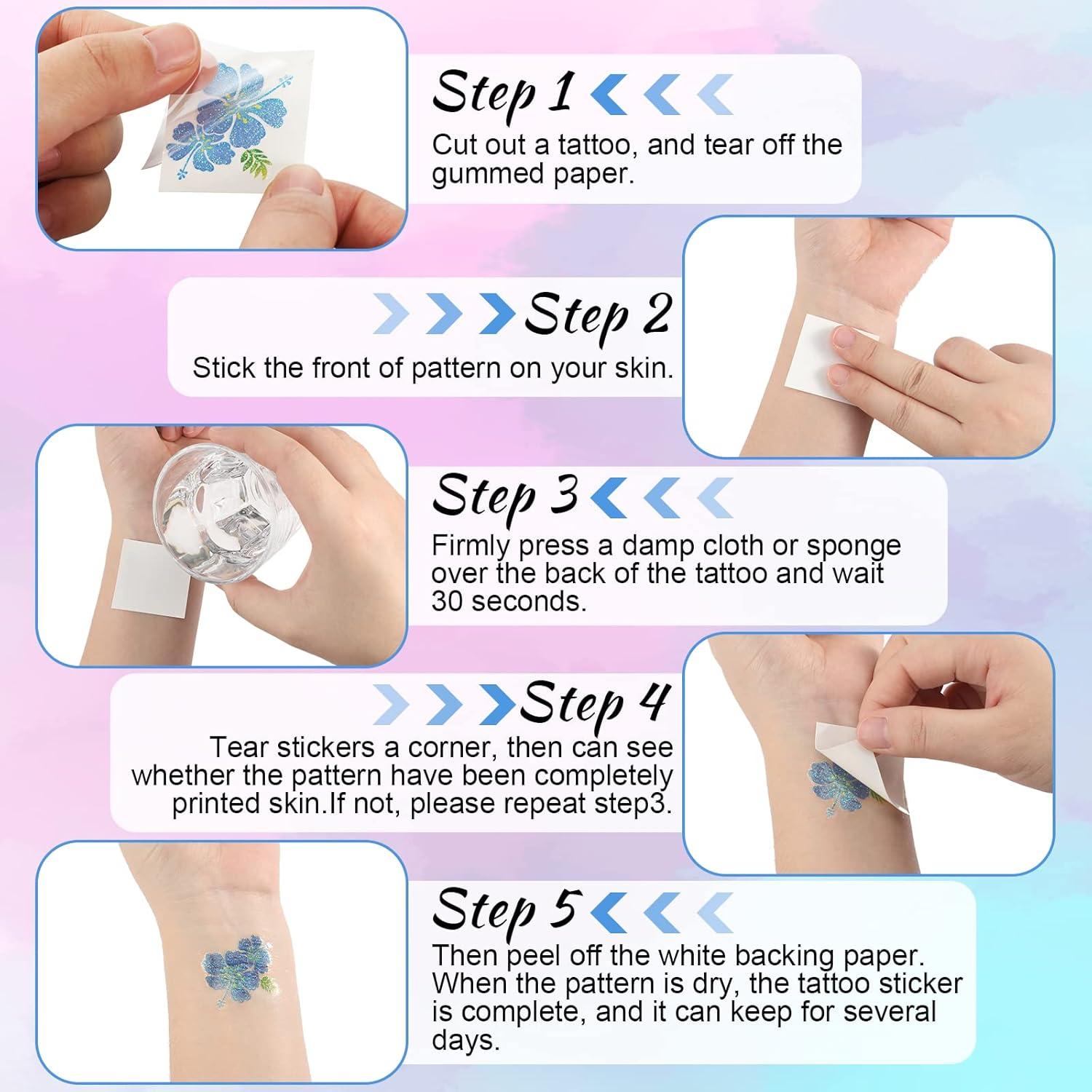 Kit de Tatuajes Temporales de Flores Kathfly - 180 Pcs