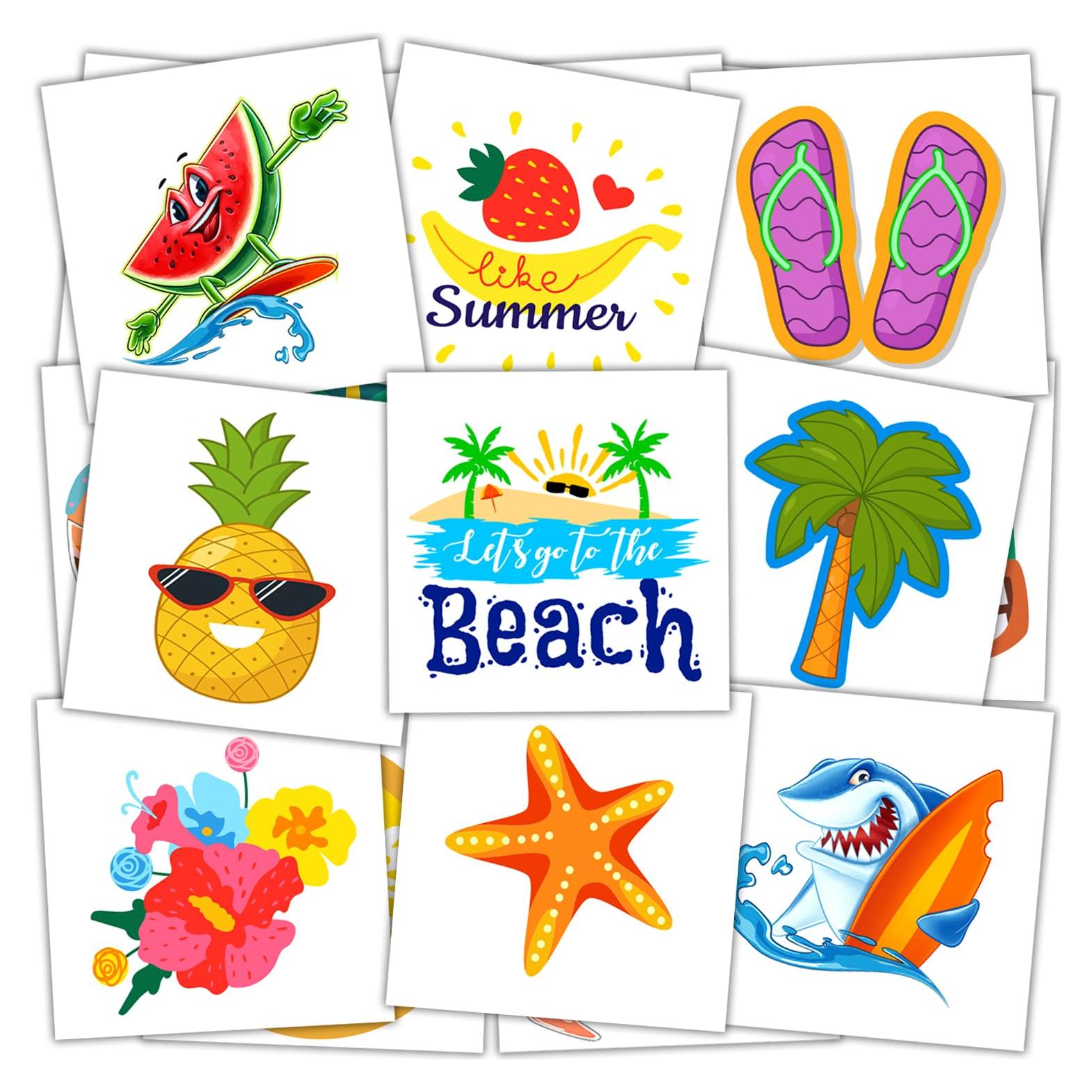 Tatuajes Temporales de Playa Verano JCFIRE - 102 Piezas