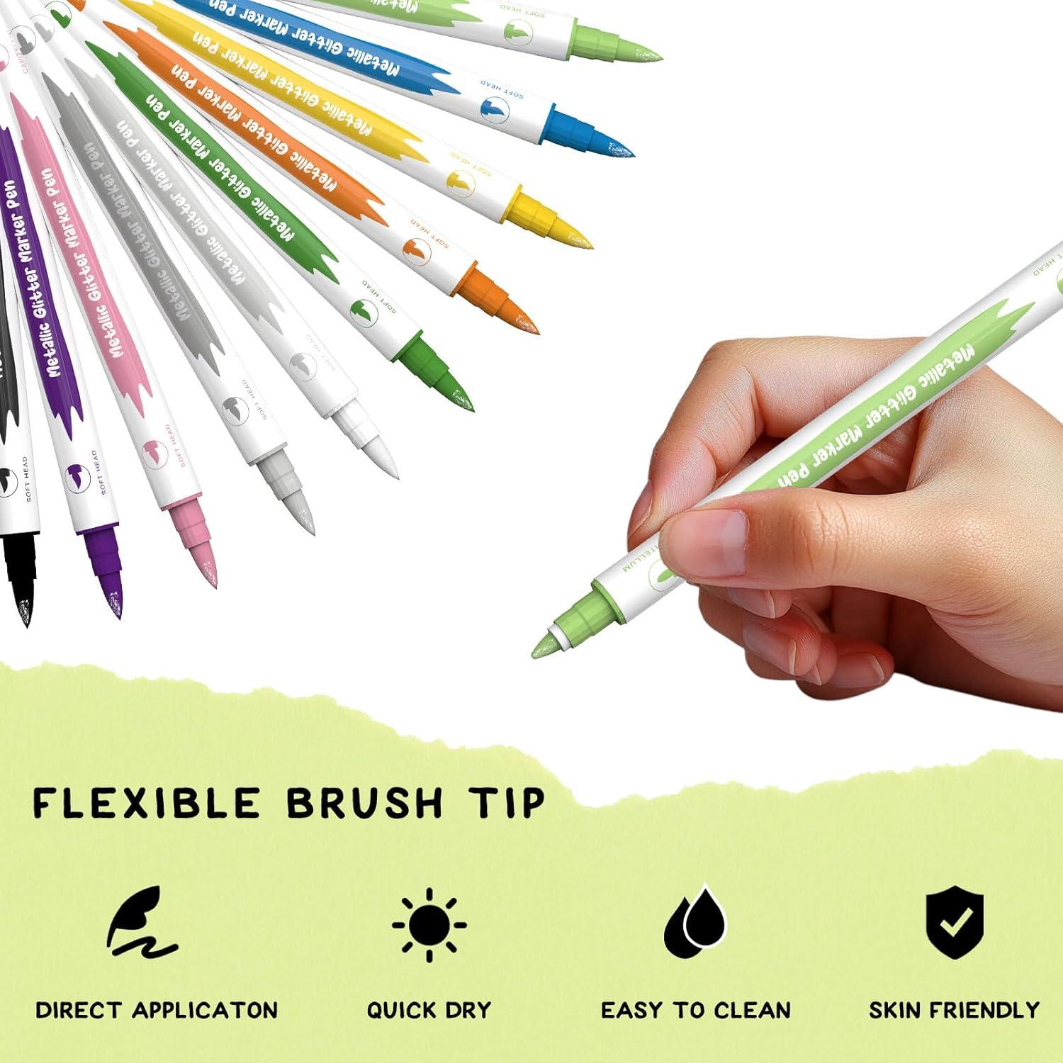 Marcadores de Tatuajes Temporales Wormhole - 10 Colores, Doble Punta