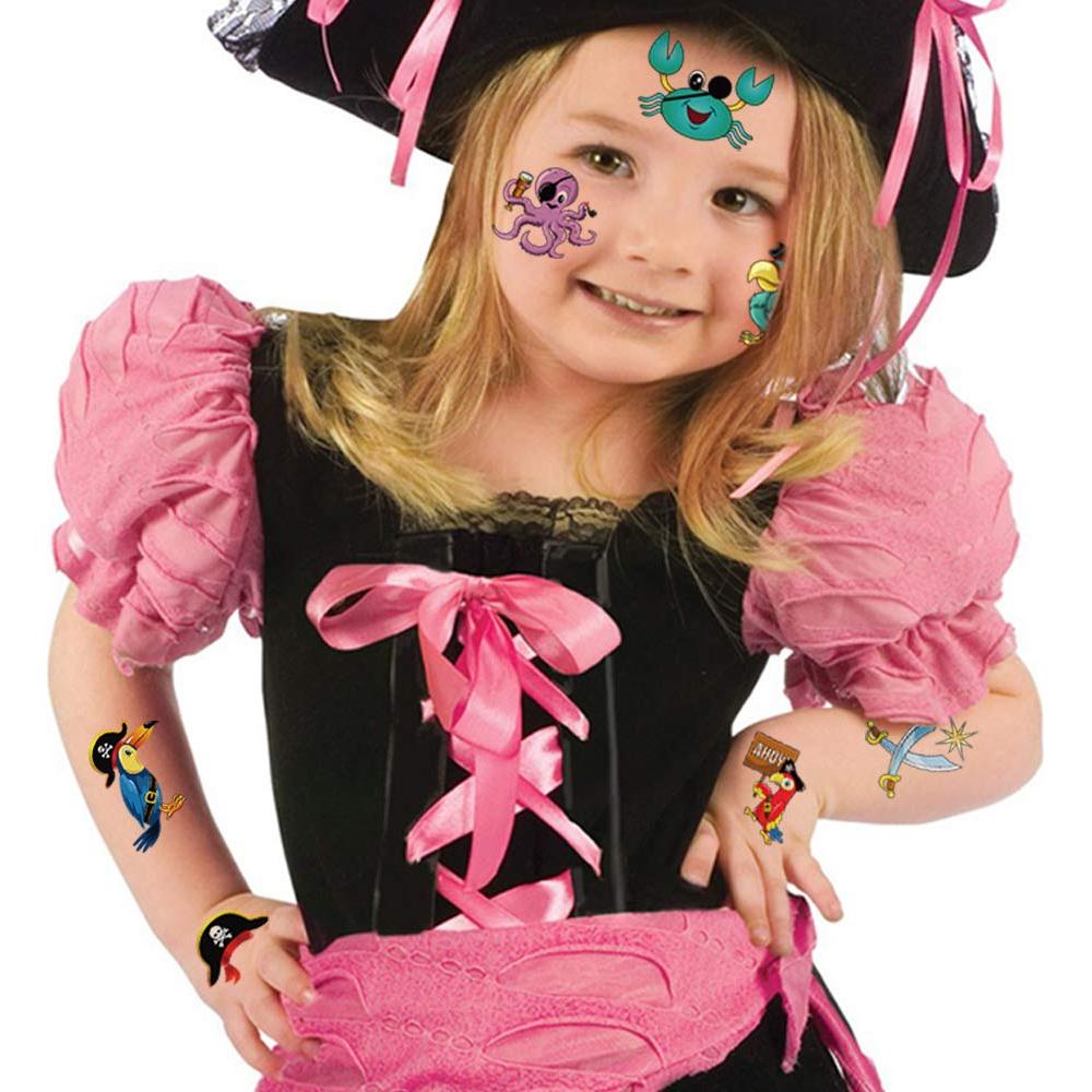 Tatuajes Temporales de Pirata Konsait - 96 Pcs, 4.5x4.5 cm