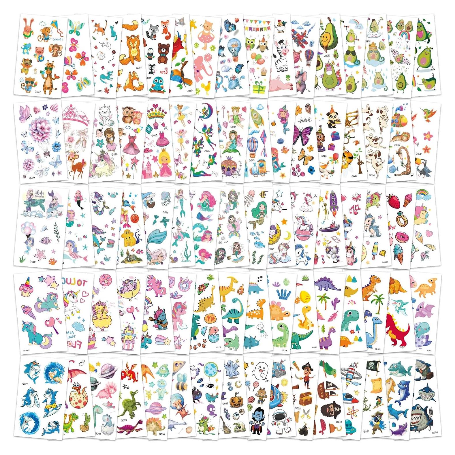 Set de Tatuajes Temporales para Niños Zhtulck - 800 Diseños Creativos