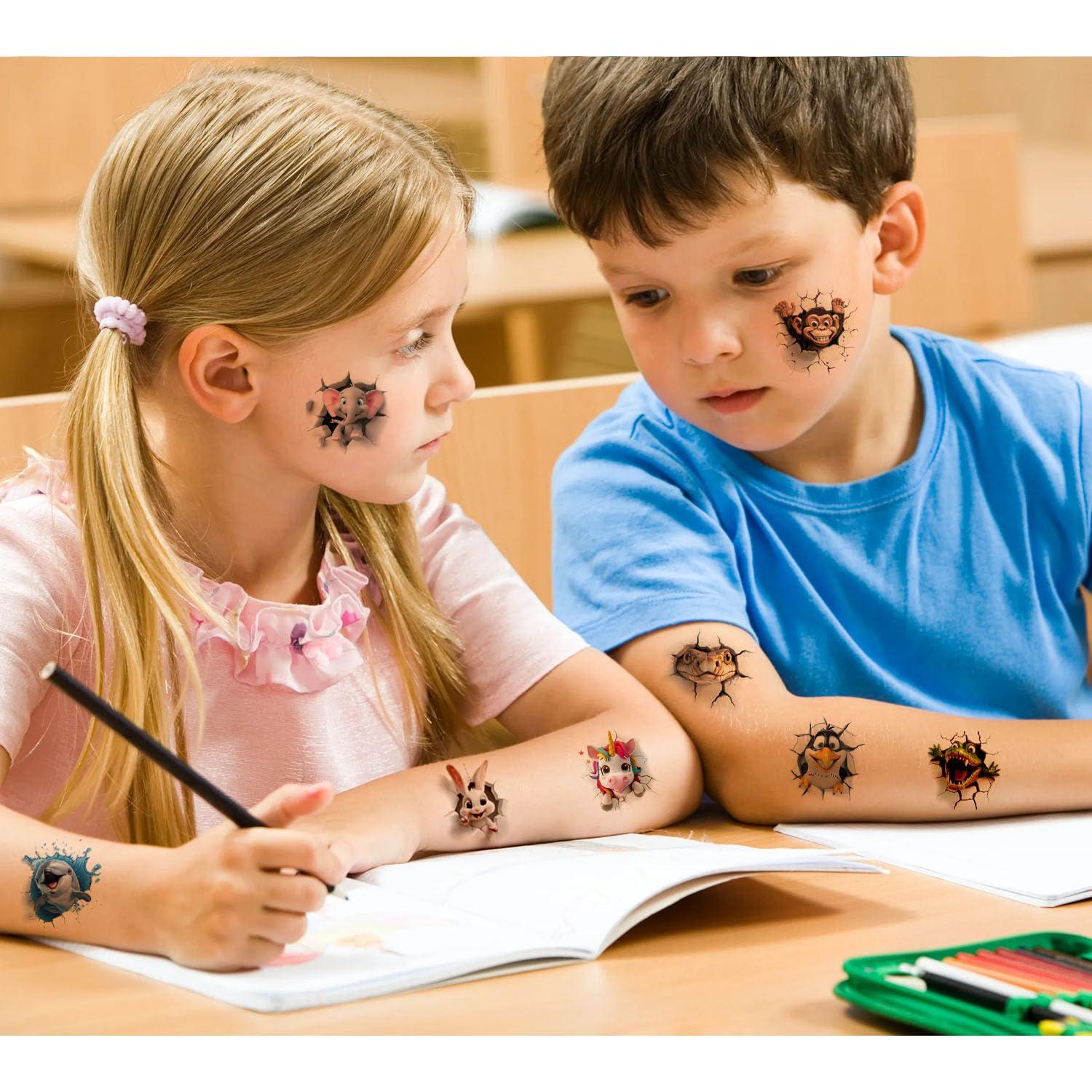 Tatuajes Temporales de Animales UVUXO - 10 Hojas para Niños