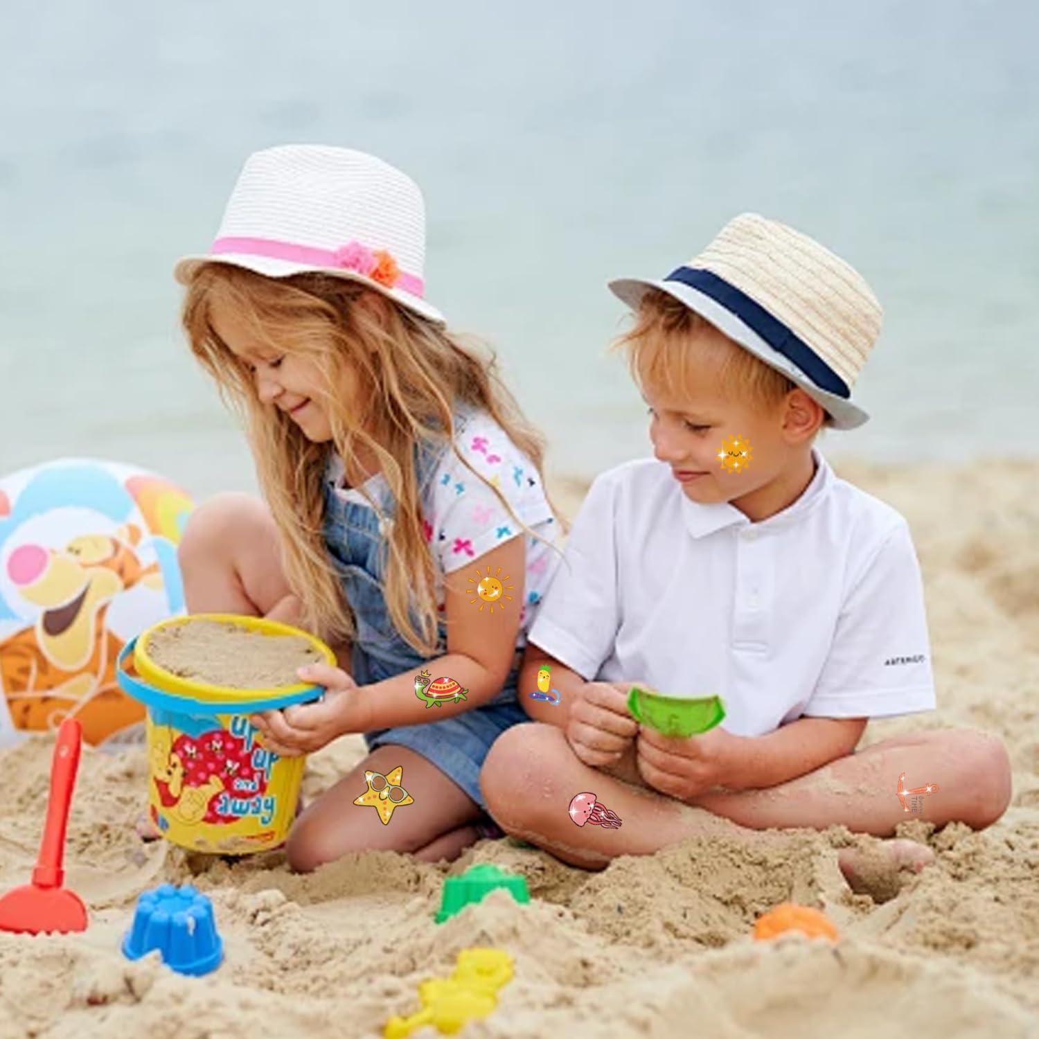 120 Tatuajes Temporales Brillantes TATUWST para Niños - Fiesta de Verano