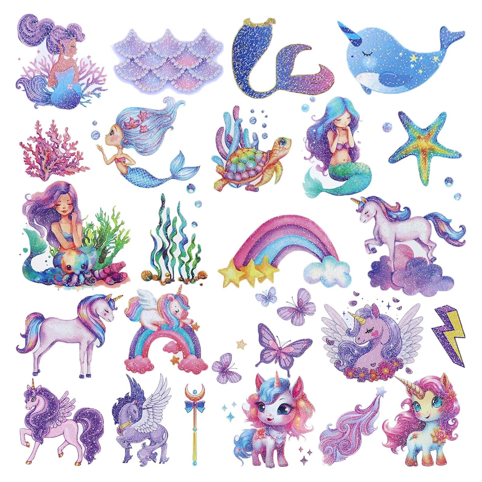 Tatuajes Temporales de Sirena Brillantes Hohamn - 120+ Estilos