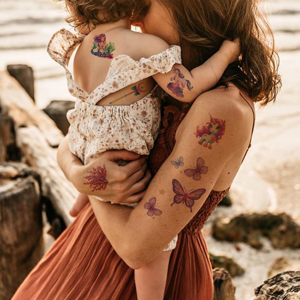 Tatuajes Temporales de Sirena Brillantes Hohamn - 120+ Estilos