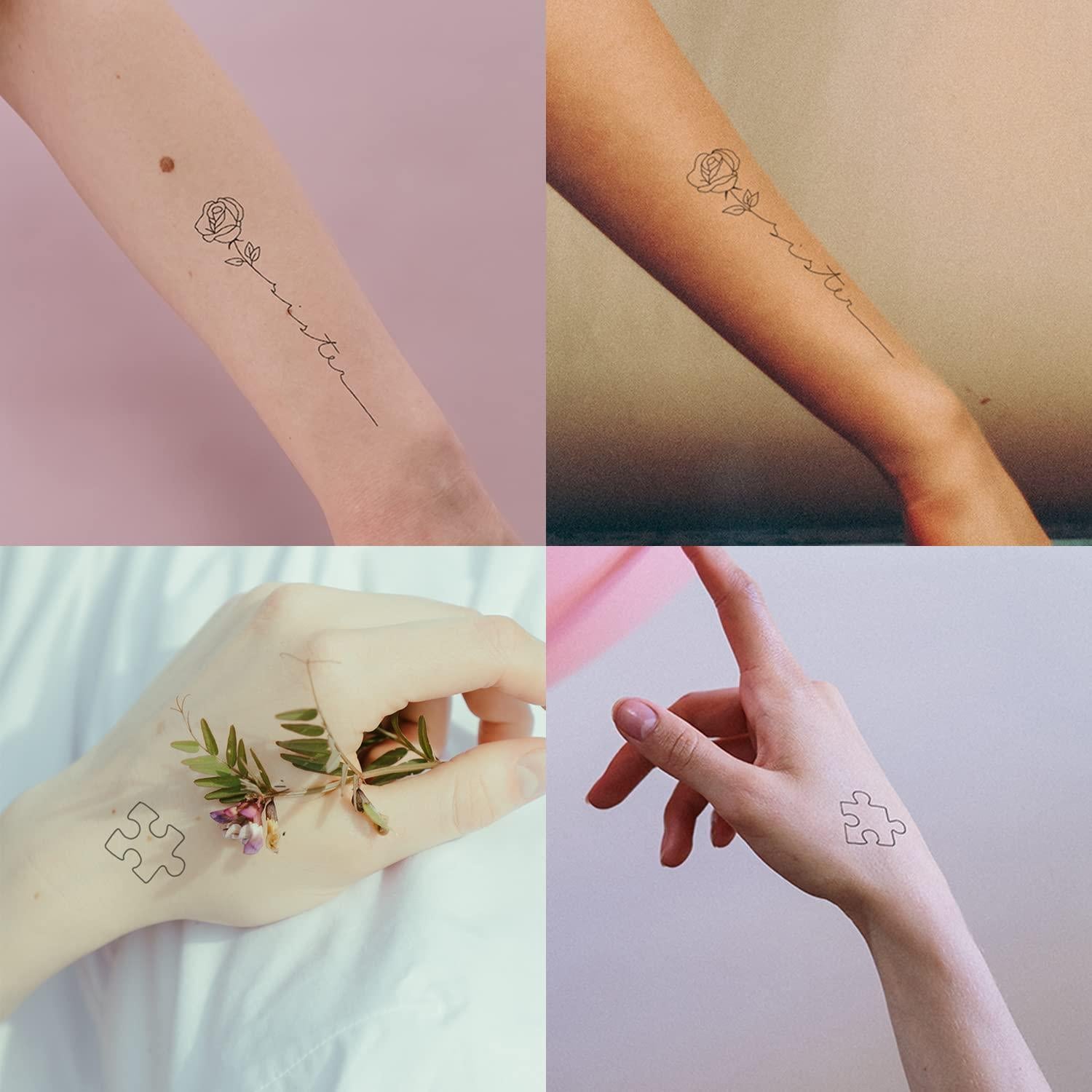 Tatuajes Temporales Realistas Esland para Mejores Amigos - 10 Piezas