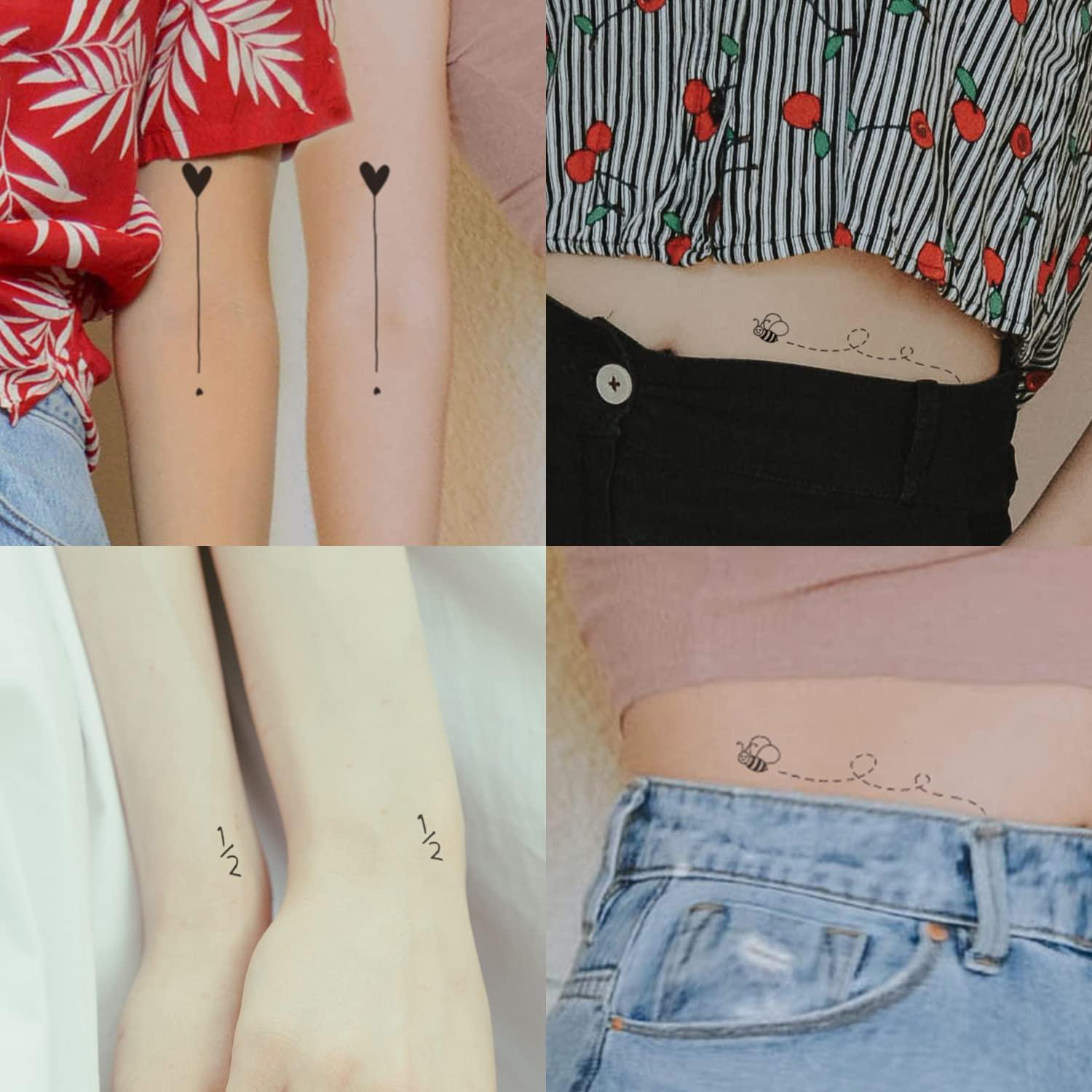 Tatuajes Temporales Realistas Esland para Mejores Amigos - 10 Piezas