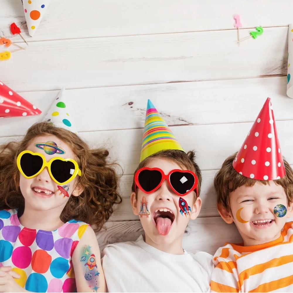 120 Tatuajes Temporales Brillantes Galaxia Niños 12 Hojas