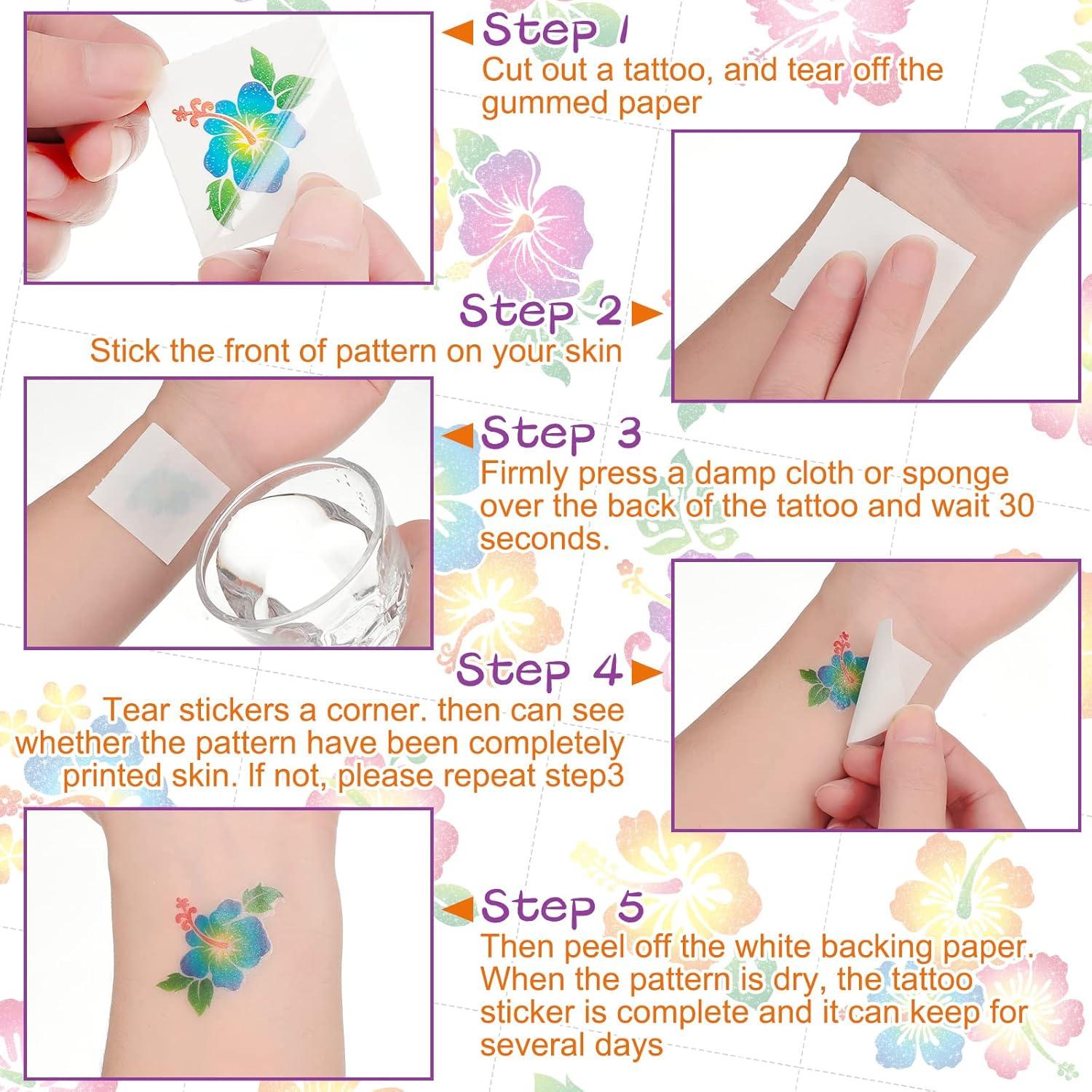 Tatuajes Temporales de Brillo Hibisco Nosiny - 240 Piezas