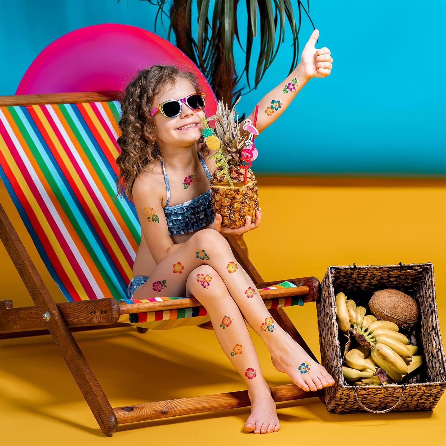 Tatuajes Temporales de Brillo Hibisco Nosiny - 240 Piezas