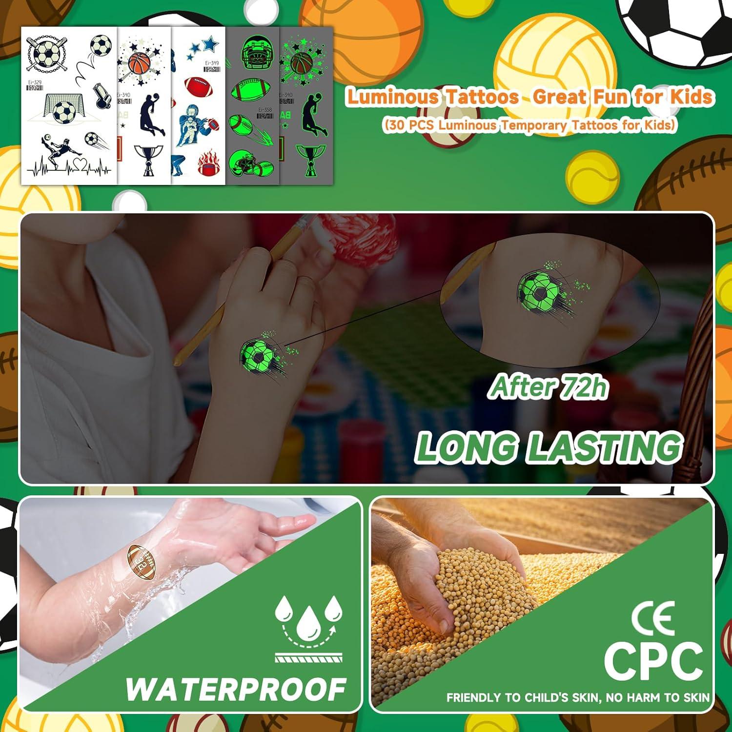 Tatuajes Temporales Brillantes EMOME para Niños - 90 Estilos