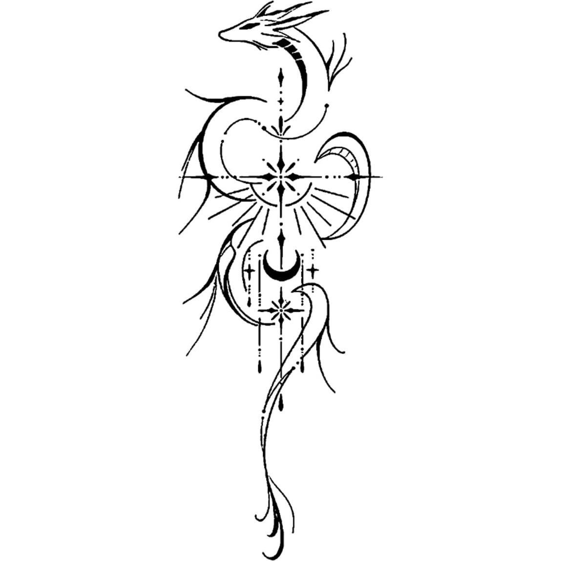 Tatuaje Semipermanente INKARTLINK Dragón Elfo 2 Hojas