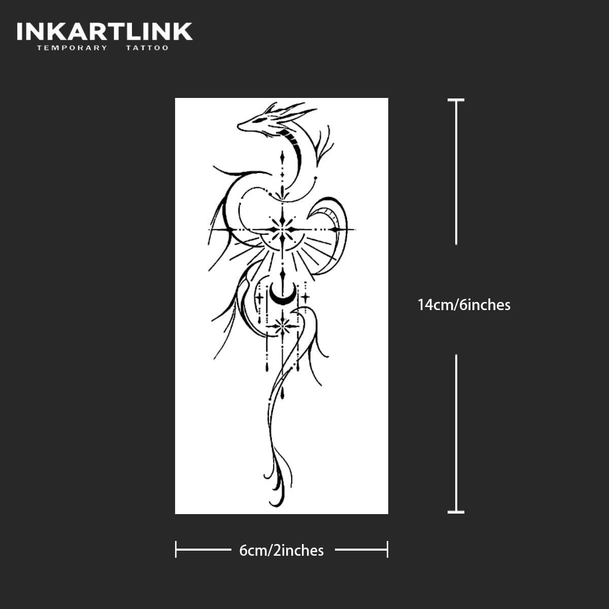 Tatuaje Semipermanente INKARTLINK Dragón Elfo 2 Hojas