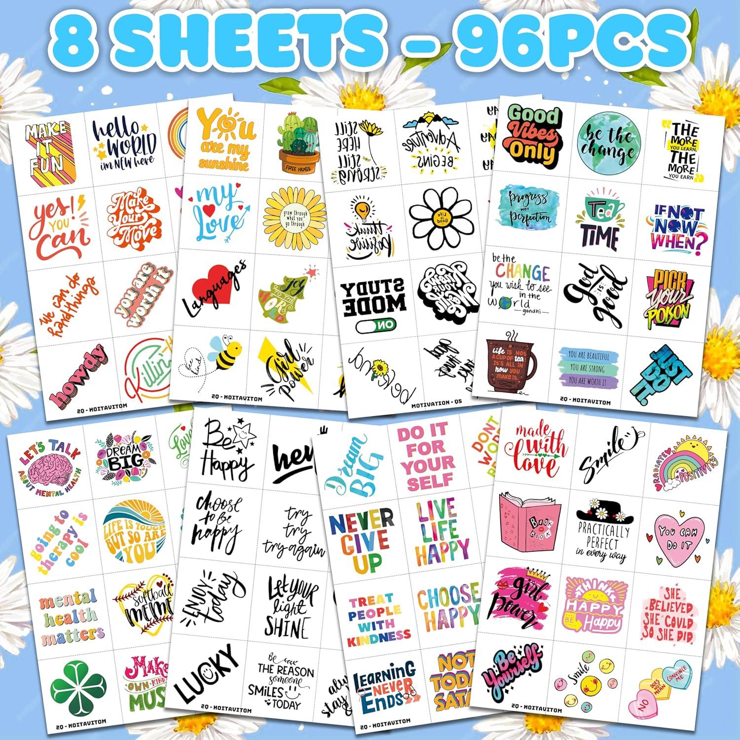 96 Tatuajes Temporales Motivacionales Frawharmone 16x11.9cm