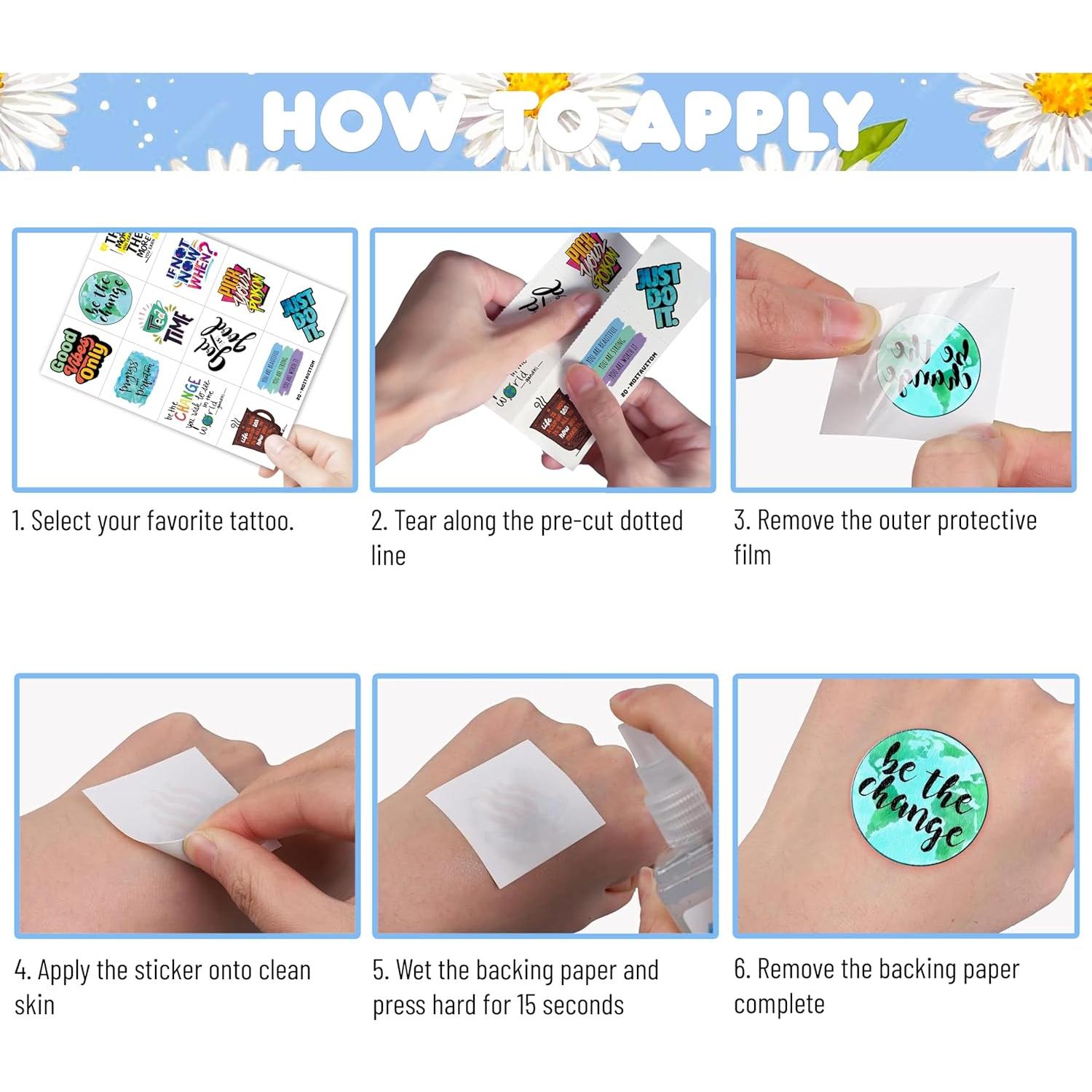 96 Tatuajes Temporales Motivacionales Frawharmone 16x11.9cm