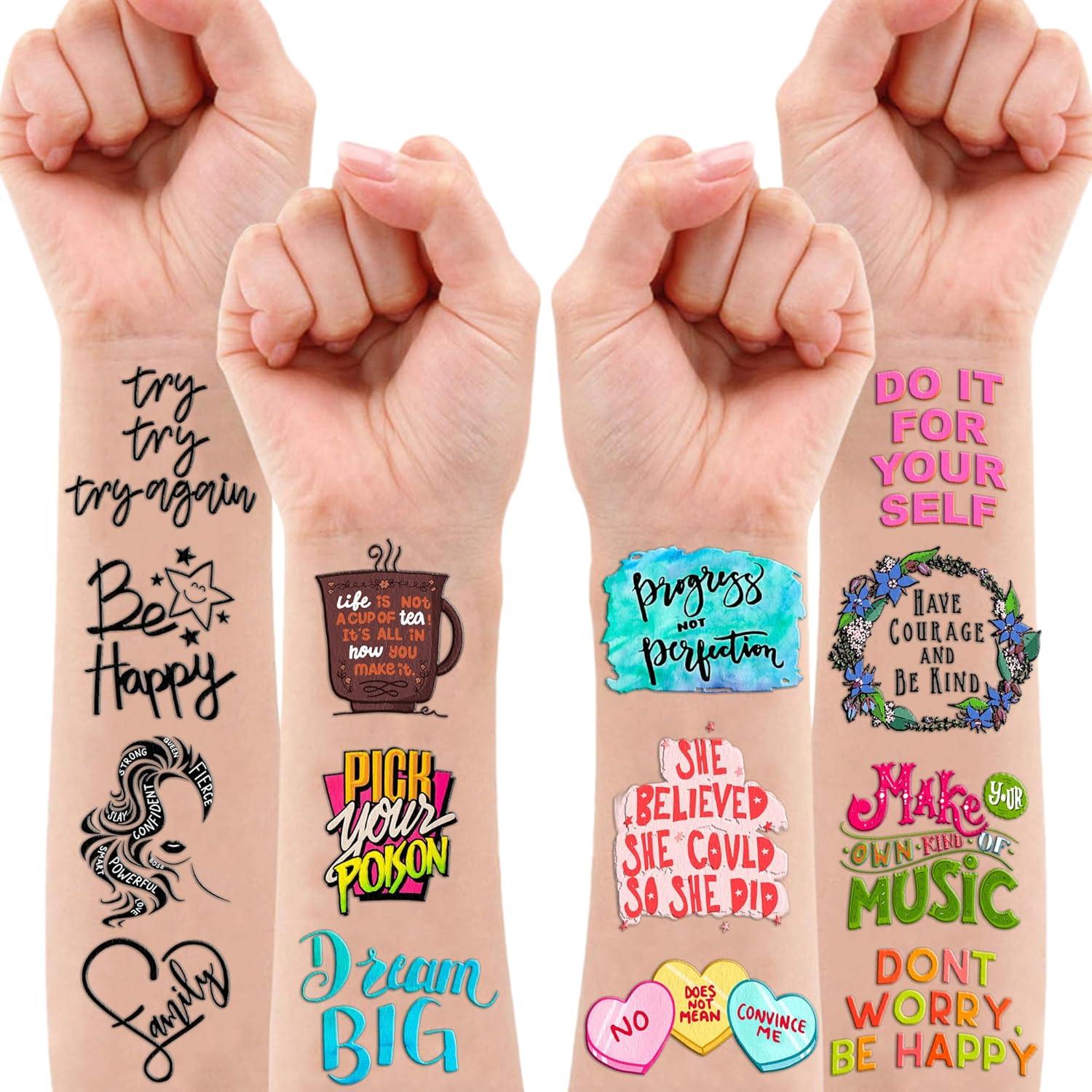 96 Tatuajes Temporales Motivacionales Frawharmone 16x11.9cm