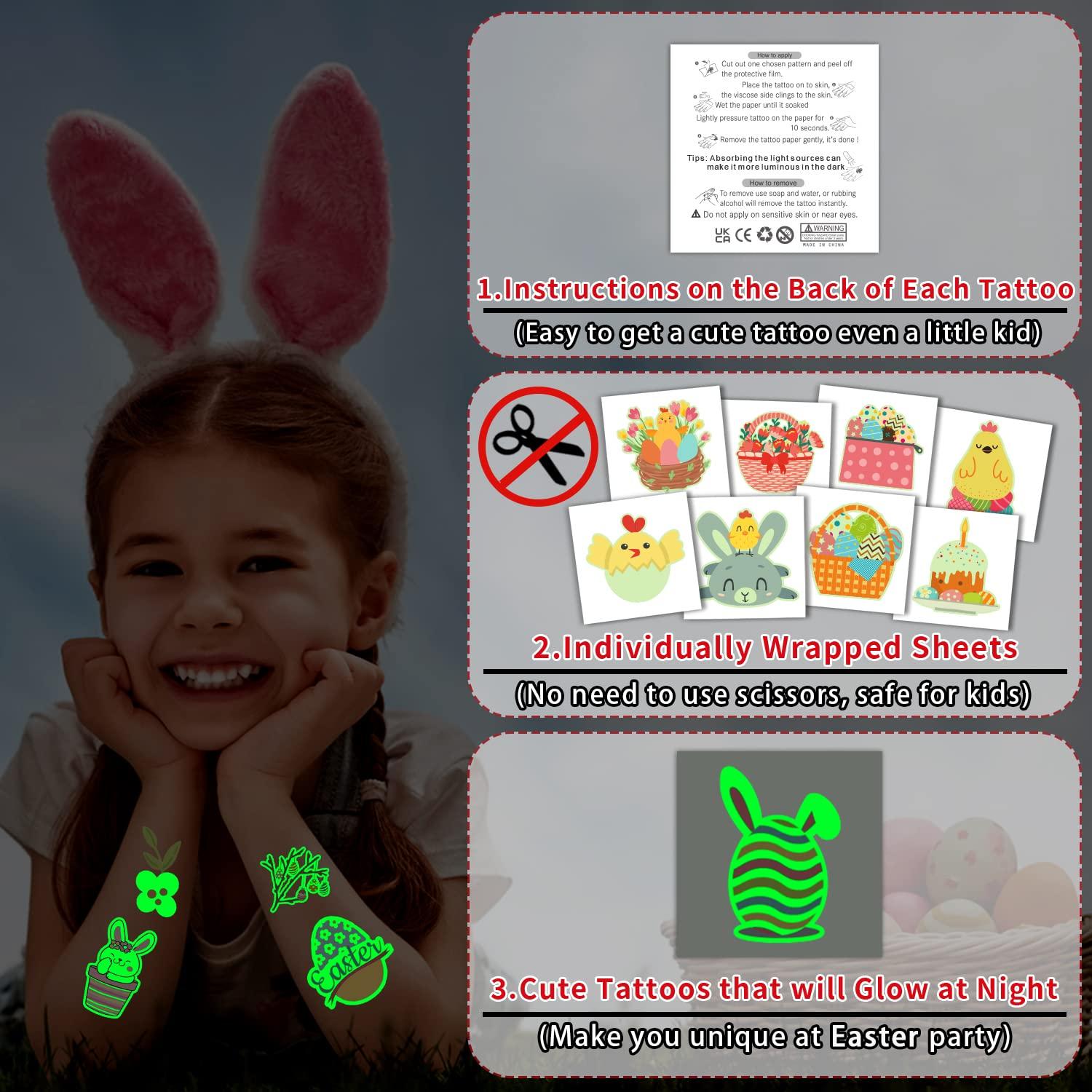 Tatuajes Temporales Luminosos Partywind para Niños - 50 PCS