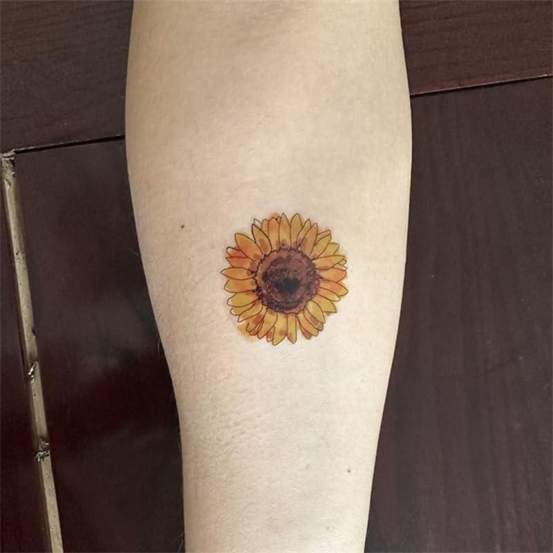 Calcomanías Tatuaje Temporal SanerLian Girasoles Acuarela 24 Unidades