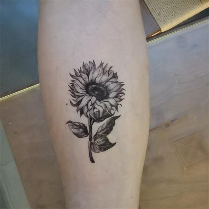 Calcomanías Tatuaje Temporal SanerLian Girasoles Acuarela 24 Unidades