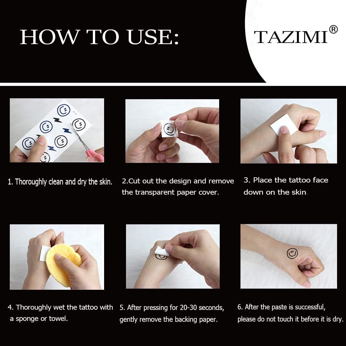 Tatuajes Temporales Serpiente Tazimi - 6 Hojas Negros 14x6.8 cm