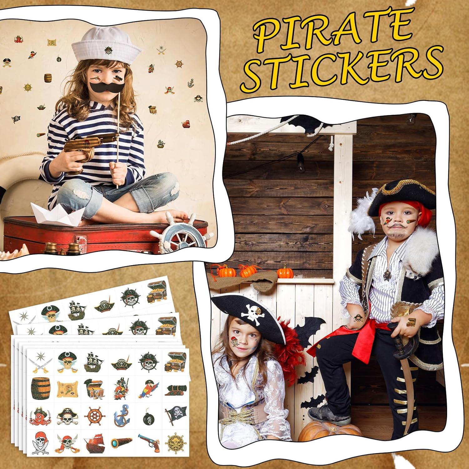 240 Tatuajes Temporales Pirata Brillantes Landhoow 23x16cm