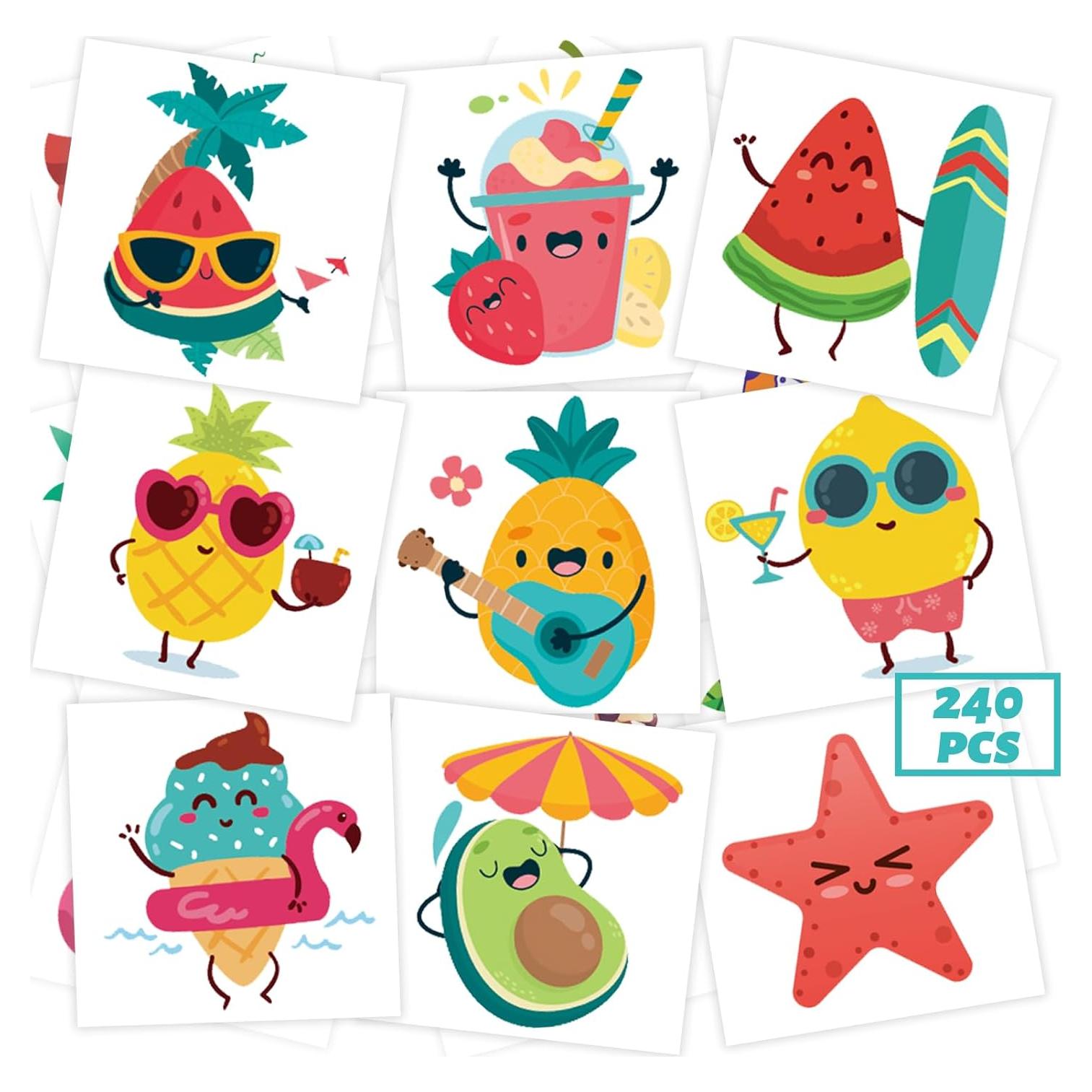 240 Tatuajes Temporales de Frutas de Verano Winthrop
