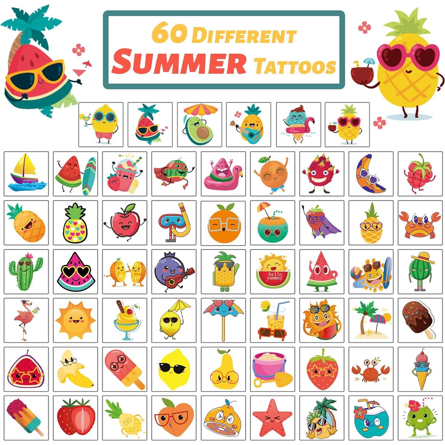 240 Tatuajes Temporales de Frutas de Verano Winthrop