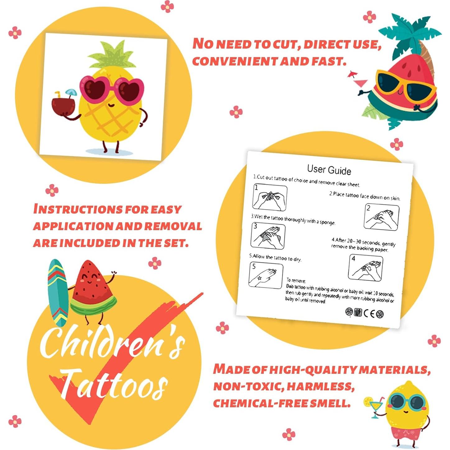 240 Tatuajes Temporales de Frutas de Verano Winthrop