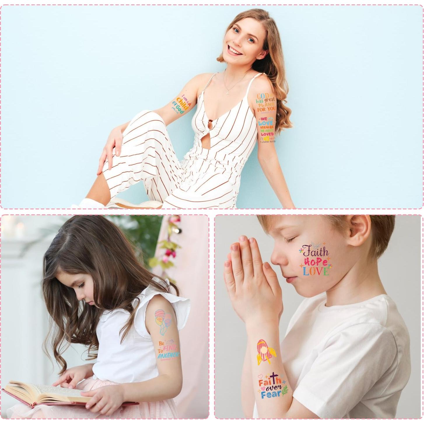 Tatuajes Temporales Cristianos Yoyuspy - 8 Diseños Bíblicos