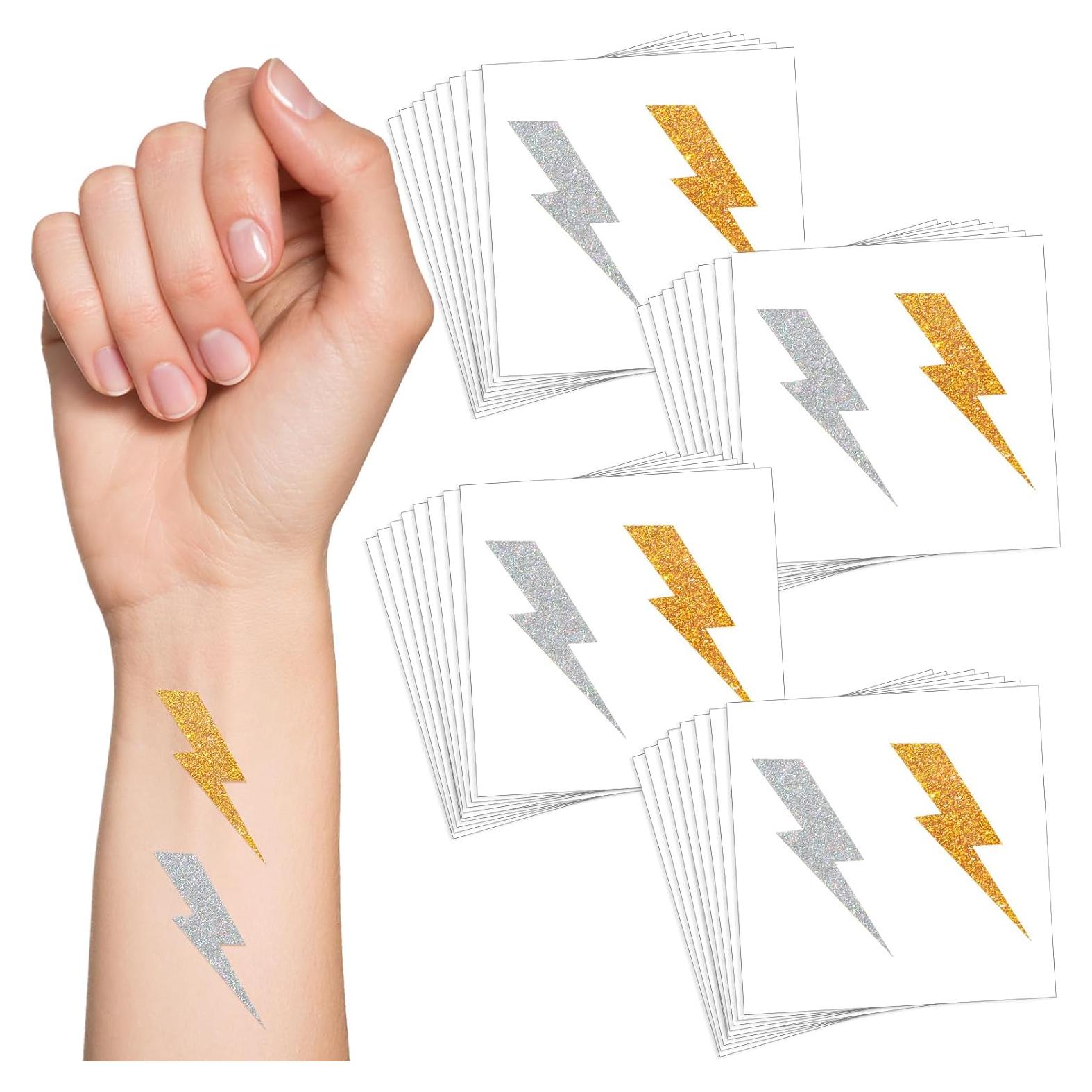 Tatuajes Temporales Cholemy 50 Pcs Relámpago Brillantes 5x5 cm